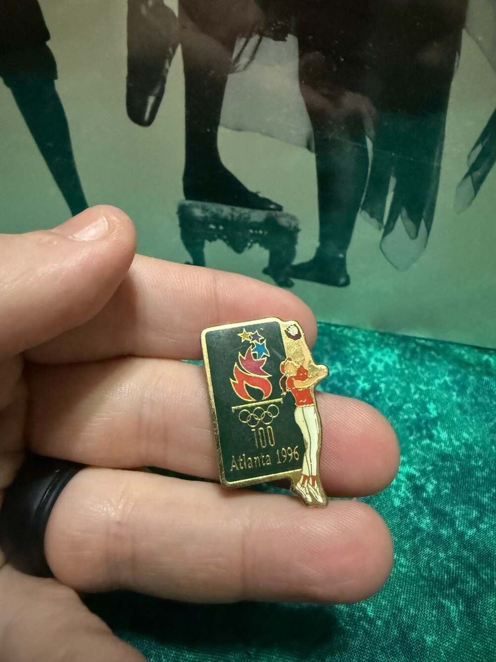 Vintage 1996 Atlanta Olympic Games Softball Enamel Pin